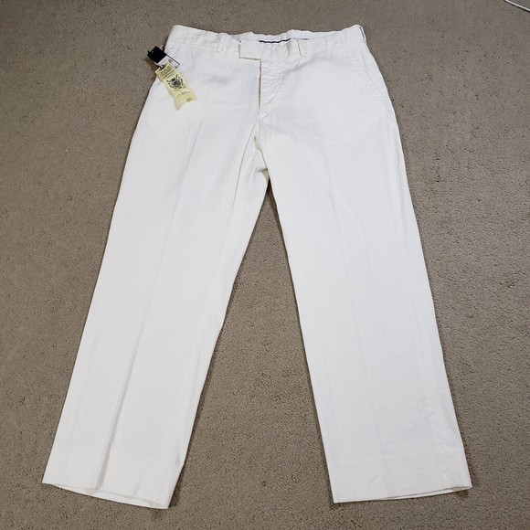 Polo Ralph Lauren Other - Vintage Polo Ralph Lauren Linen Blend Pants Mens 38x30 White Button Fly NEW